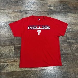 Philadelphia Phillies Y2k Logo Graphic Tee Shirt‎ Red Large Genuine Merch